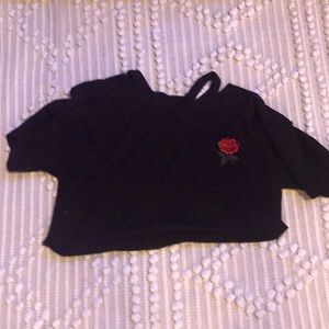 cute crop top black